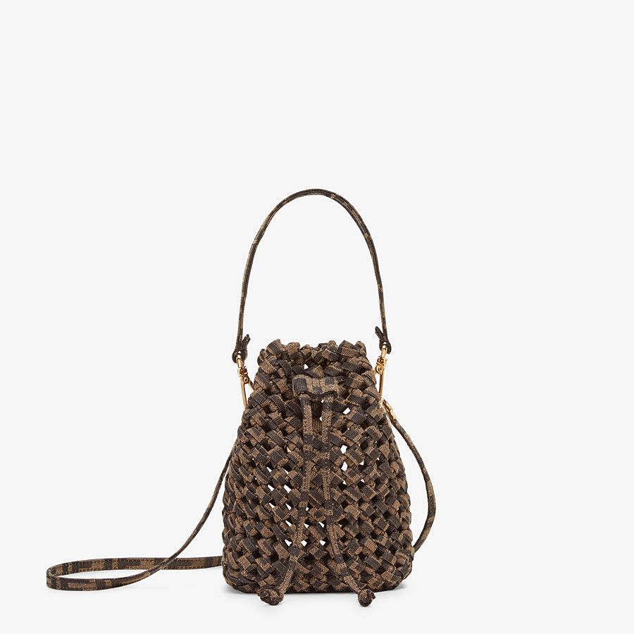 MON TRESOR Jacquard fabric interlace mini-bag High