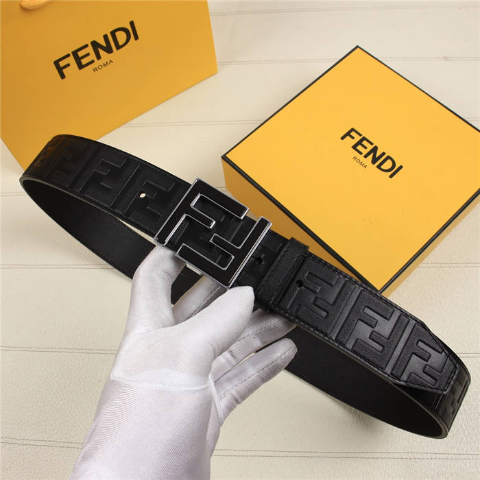 Fendi FF Leather Belt 38mm FF Buckle High