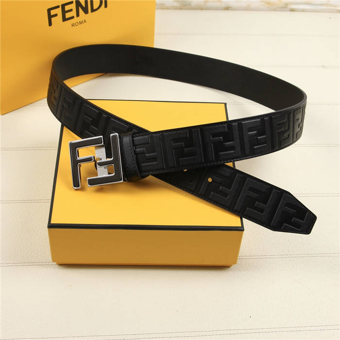 Fendi FF Leather Belt 38mm FF Buckle High