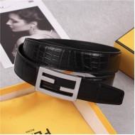 Fendi Crocodile Belt 35mm Baguette Buckle High