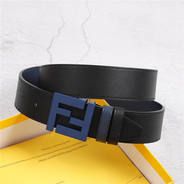 Fendi Leather Belt 40mm FF Buckle Black High