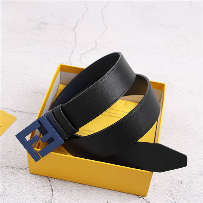 Fendi Leather Belt 40mm FF Buckle Black High