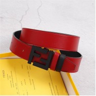 Fendi Leather Belt 40mm FF Buckle Red High