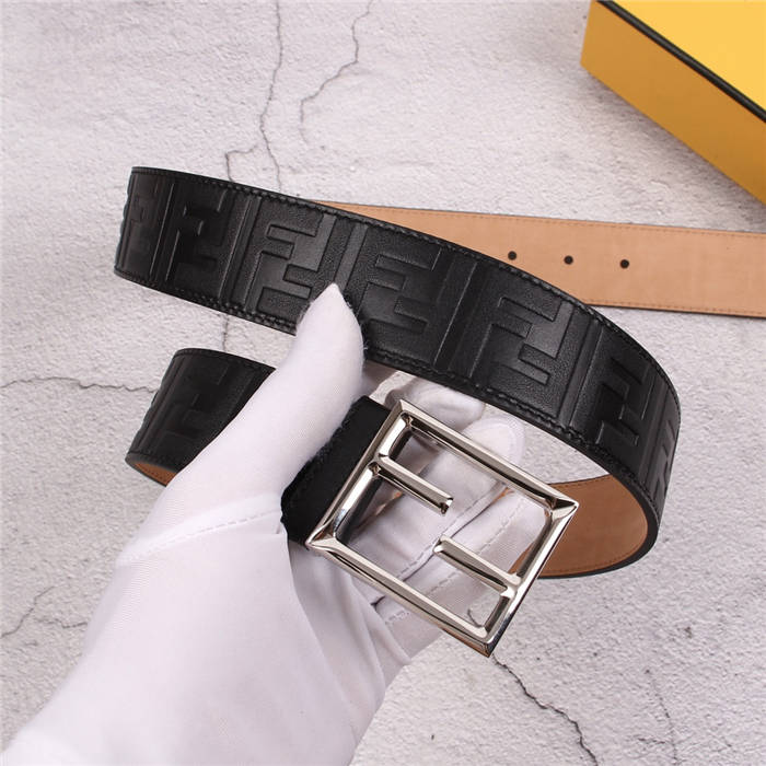 Fendi FF Leather Belt 38mm Baguette Buckle High