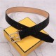 Fendi FF Leather Belt 38mm Baguette Buckle High