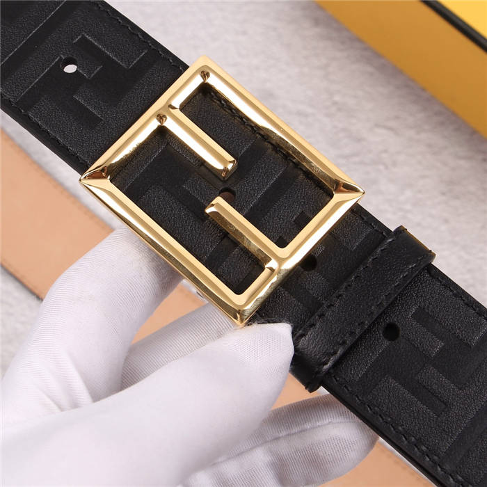 Fendi FF Leather Belt 38mm Baguette Buckle High