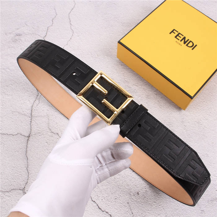 Fendi FF Leather Belt 38mm Baguette Buckle High