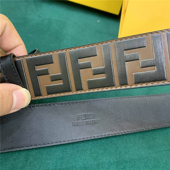 Fendi FF Leather Belt 38mm FF Buckle High