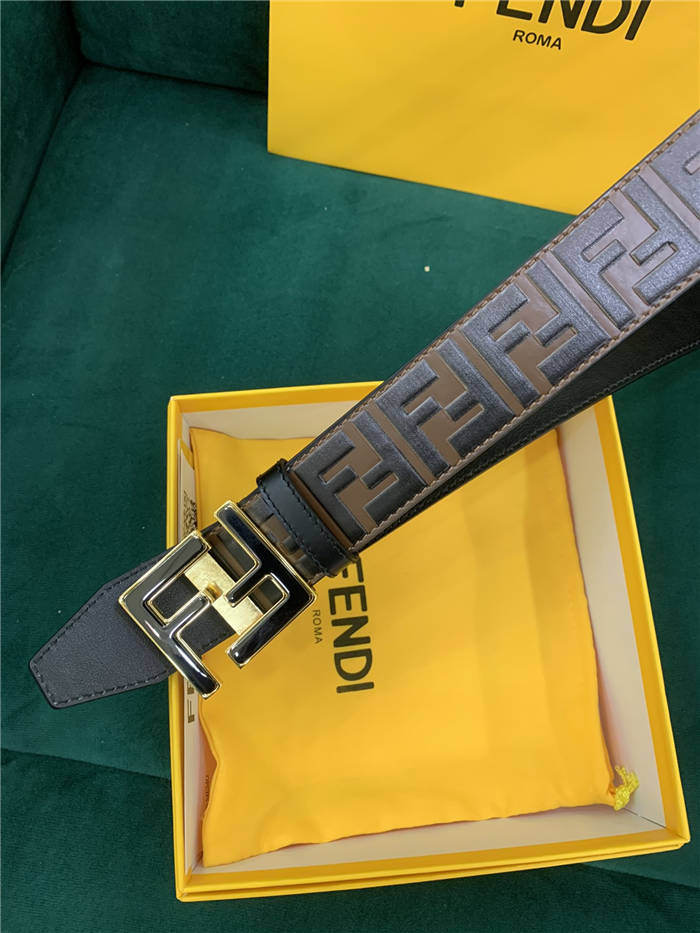 Fendi FF Leather Belt 38mm FF Buckle High