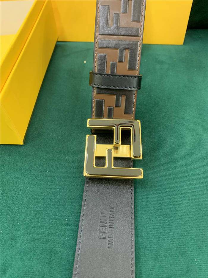 Fendi FF Leather Belt 38mm FF Buckle High