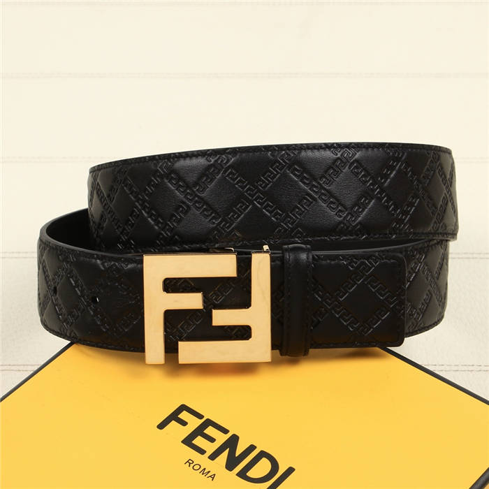 Fendi FF Leather Belt 38mm FF Buckle High