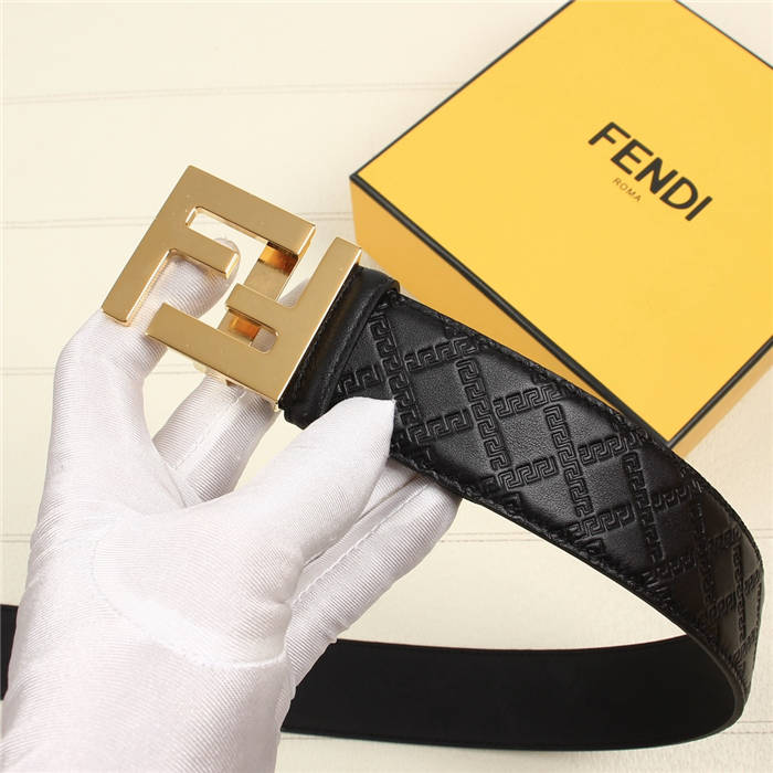 Fendi FF Leather Belt 38mm FF Buckle High