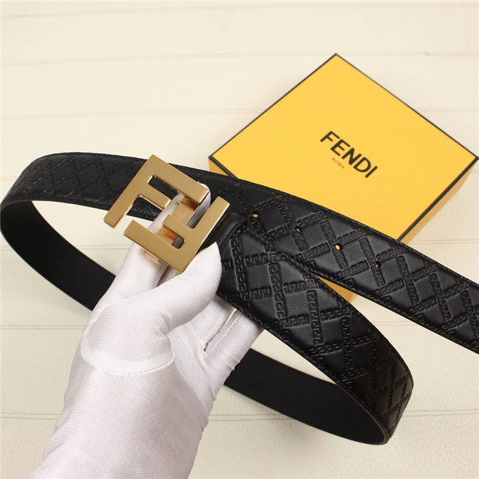 Fendi FF Leather Belt 38mm FF Buckle High