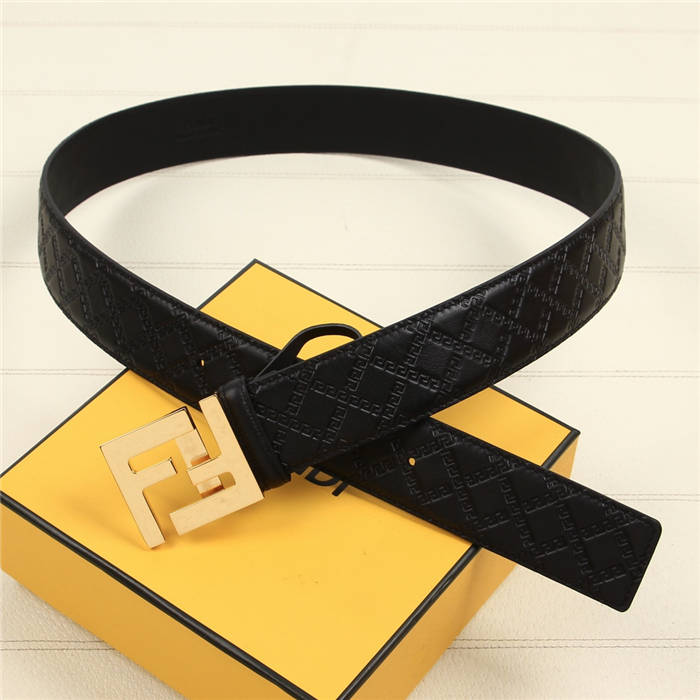 Fendi FF Leather Belt 38mm FF Buckle High