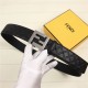 Fendi FF Leather Belt 38mm FF Buckle High