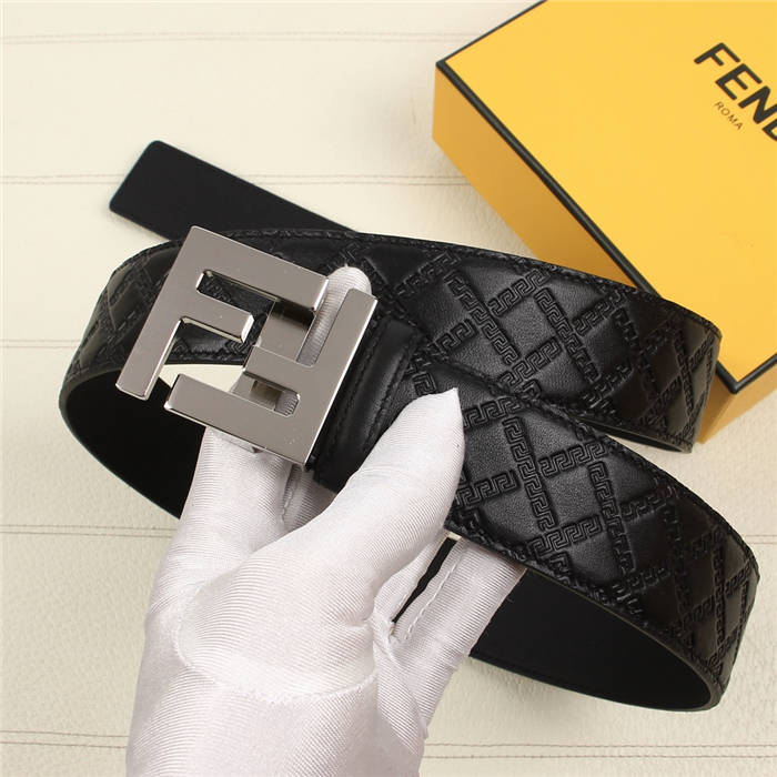 Fendi FF Leather Belt 38mm FF Buckle High