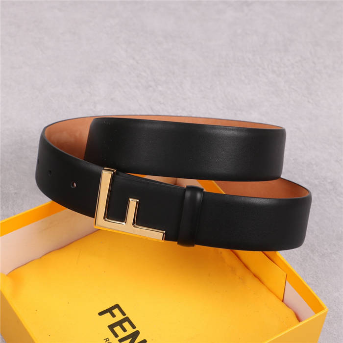 Fendi Leather Belt 38mm F Buckle High