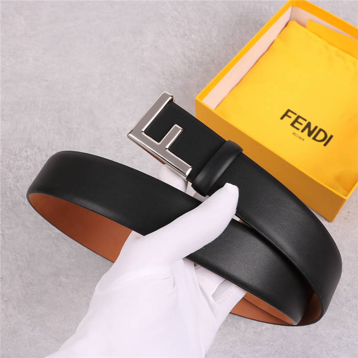 Fendi Leather Belt 38mm F Buckle High