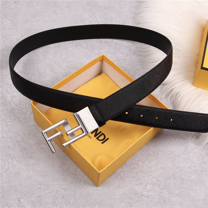 Fendi Leather Reversible Belt 35mm FF Buckle High