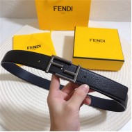 Fendi Leather Belt 34mm FF Buckle Togo High