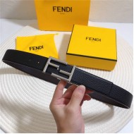 Fendi Leather Belt 34mm FF Buckle Togo High