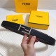 Fendi Leather Belt 34mm FF Buckle Togo High