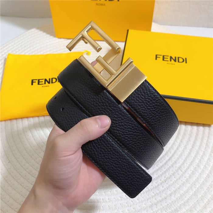 Fendi Leather Belt 34mm FF Buckle Togo High