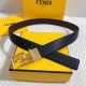 Fendi Leather Belt 34mm FF Buckle Togo High