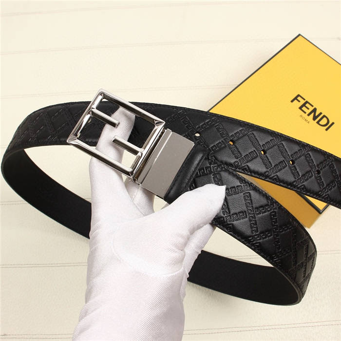 Fendi FF Leather Belt 38mm Baguette Buckle High