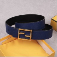 Fendi Leather Belt 40mm Baguette Buckle Navy High