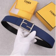 Fendi Leather Belt 40mm Baguette Buckle Navy High