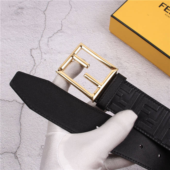 Fendi FF Leather Belt 38mm Baguette Buckle High