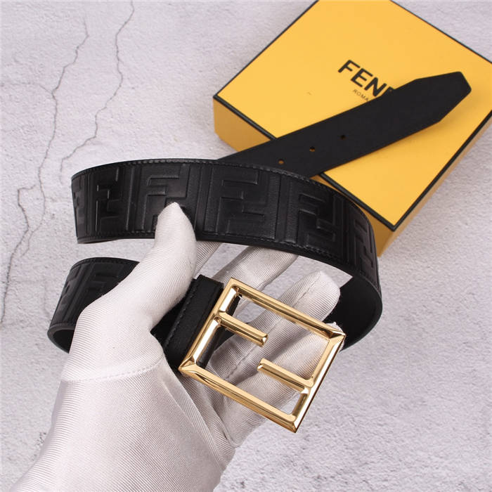 Fendi FF Leather Belt 38mm Baguette Buckle High