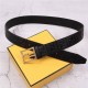 Fendi FF Leather Belt 38mm Baguette Buckle High