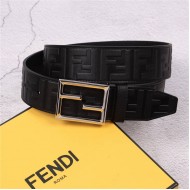 Fendi FF Leather Belt 38mm Baguette Buckle High