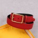 Fendi Leather Belt 35mm Pin Buckle Red High