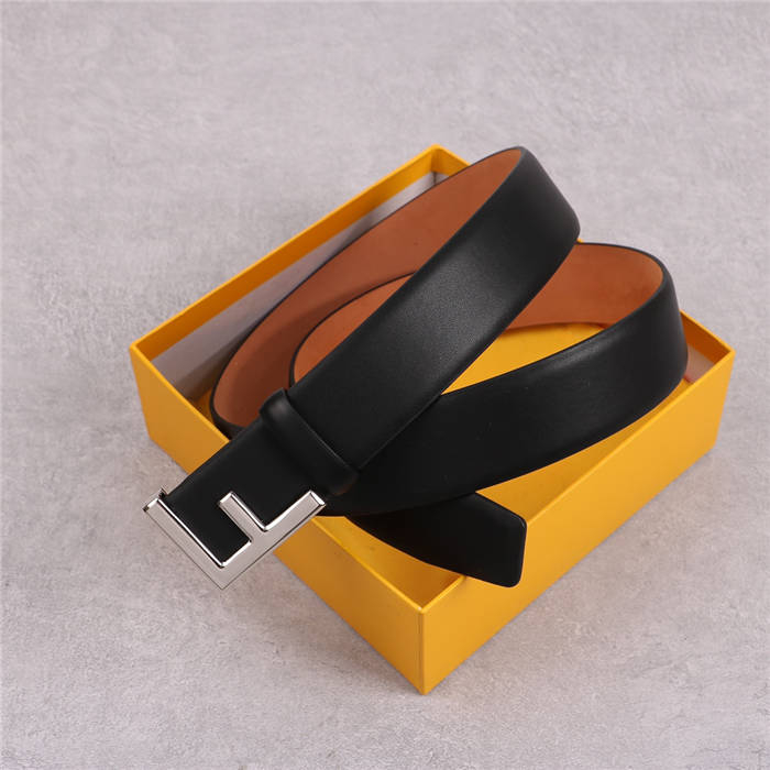 Fendi Leather Belt 38mm F Buckle High