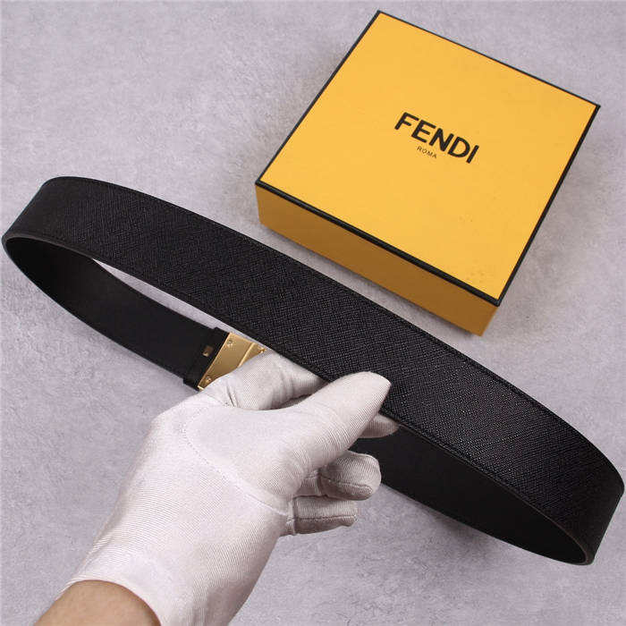 Fendi Leather Belt 38mm FF Buckle Black High