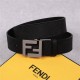 Fendi Leather Belt 38mm FF Buckle Black High