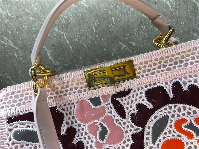 Fendi PEEKABOO ISEEU MEDIUM Pink Lace Bag Mid