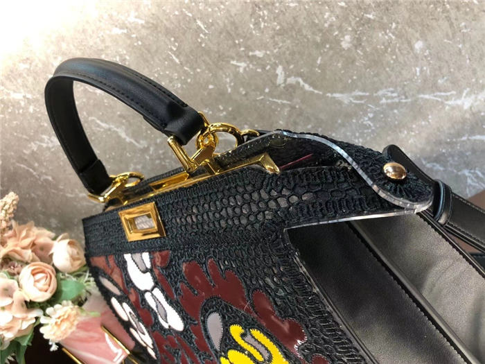 Fendi PEEKABOO ISEEU MEDIUM Black Lace Bag Mid