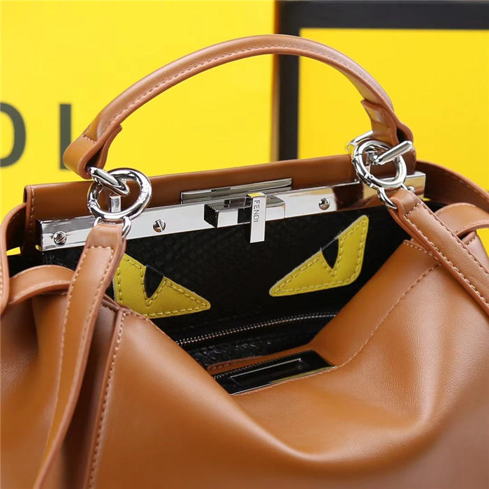 Fendi PEEKABOO ICONIC ESSENTIAL MEDIUM Camel Bag