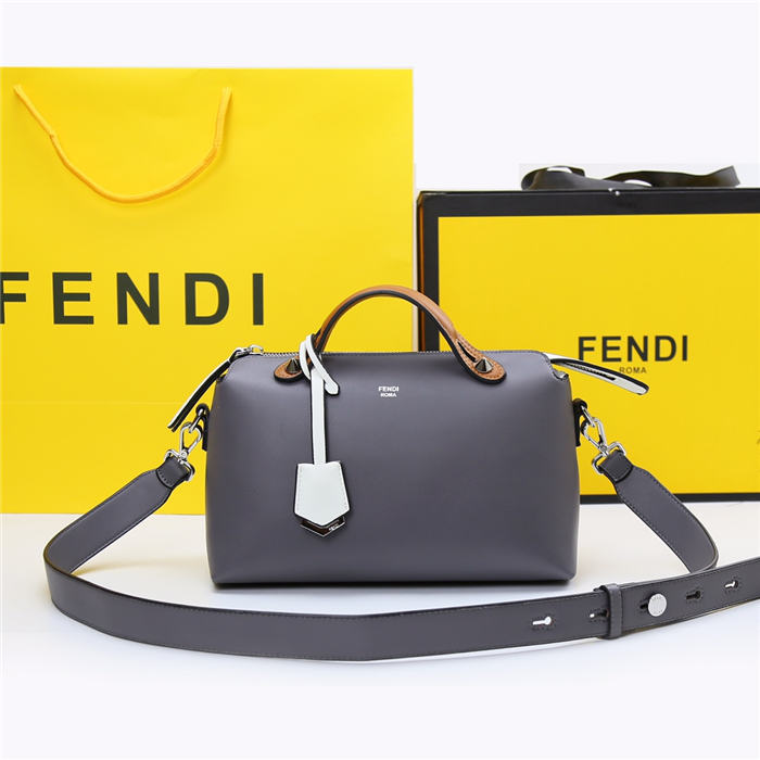 Fendi BY THE WAY MEDIUM Grey leather Boston bag