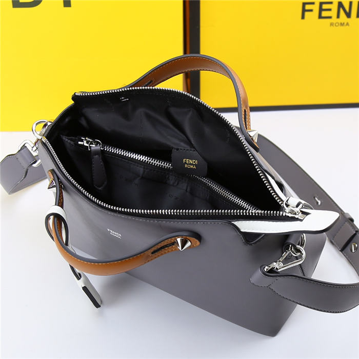 Fendi BY THE WAY MEDIUM Grey leather Boston bag