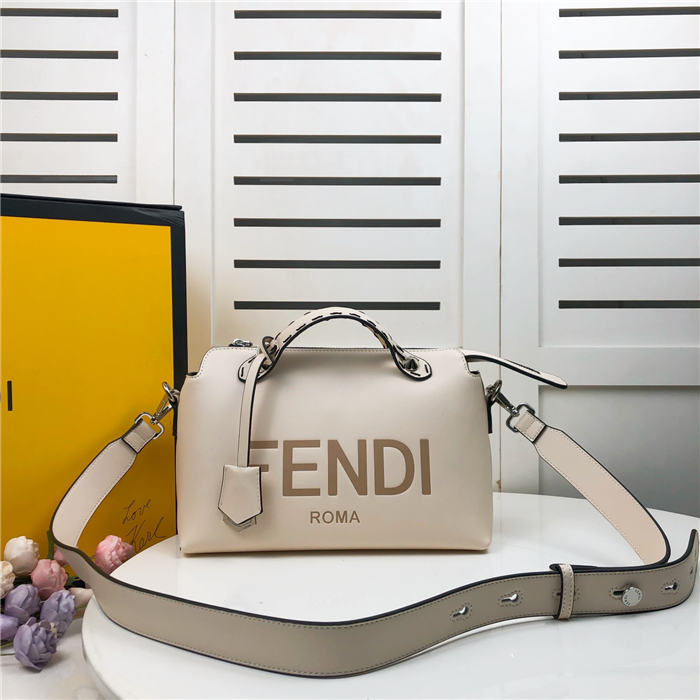 Fendi BY THE WAY MEDIUM White leather Boston bag