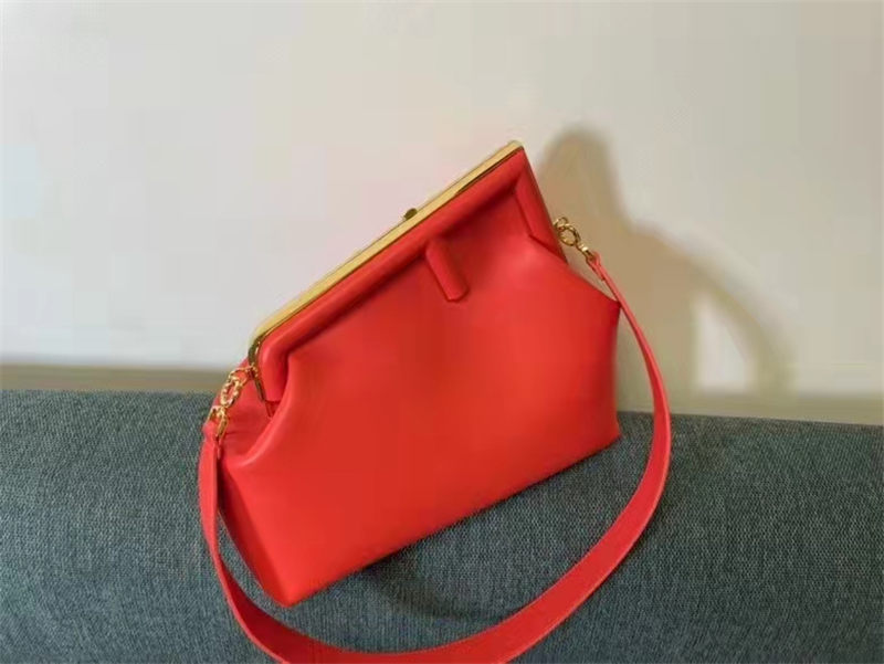 Fendi First Medium Leather Bag Red High