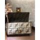 Fendi BAGUETTE raffia FF bag Brown Mid