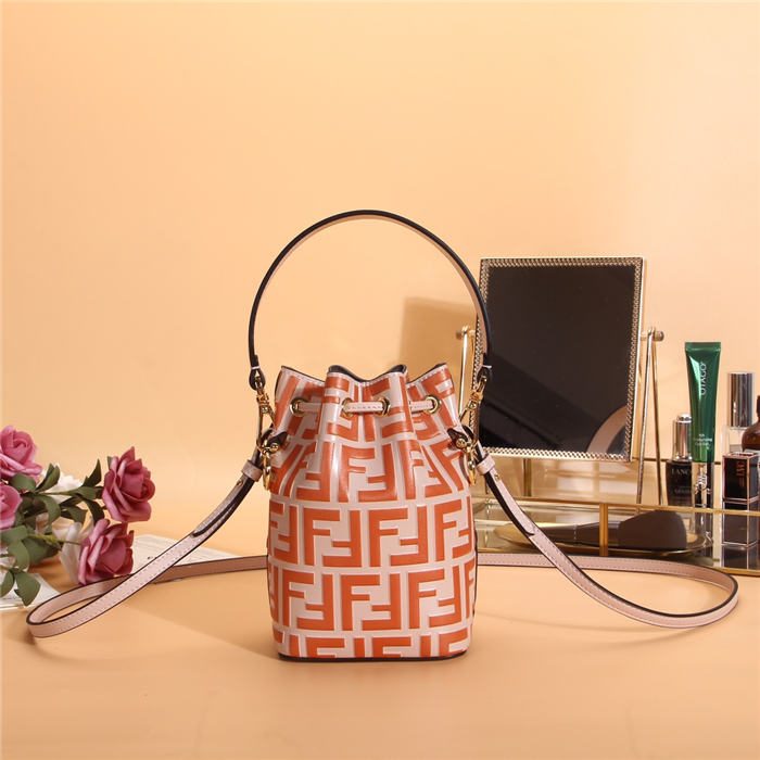 MON TRESOR Leather mini bag FF Pink/Orange High