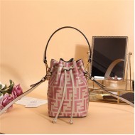 MON TRESOR Leather mini bag FF Beige/Pink High