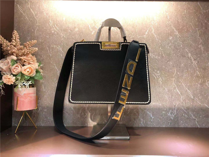 Fendi ICONIC PEEKABOO ISEEU Leather Bag Black Mid